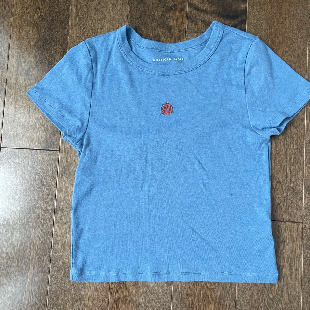 Women’s American Eagle Outfitters Blue Tee with Ladybug